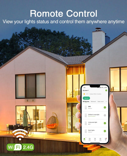 GHome Smart Dimmer Switch - 2.4GHz Wi-Fi Smart Switch Compatible with Alexa and Google Home, White 4 Pack