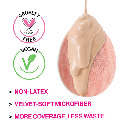 wet n wild Makeup Sponge - Low Product Absorption for Streak-Free Application, Effortless Blending Beauty for a Smooth Professional Looking Finish, Cruelty-Free & Vegan-Pink
