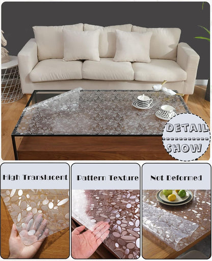 HQYG 14x14 Inch Clear Vinyl Table Protector for Night Stand Bedside Tabletop PVC Plastic Tablecloth Cloths Desktop