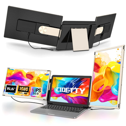 Laptop Screen Extender, 14'' FHD 1080P IPS Ultra-Thin Dual/Triple Monitor Display, HDMI/USB-C Plug-Play Portable Monitor for Laptop, Built-in Speakers(Mac, Win, Android)