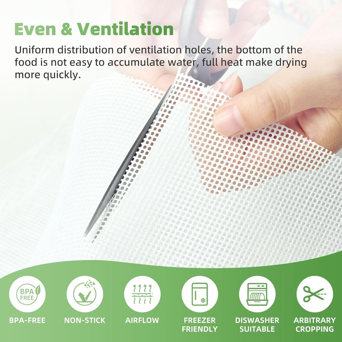 8 Pieces Premium Non Stick Silicone Dehydrator Sheets, Reusable Food Dryer Mats 12.6 * 12.6inch