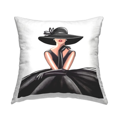 Stupell Industries High End Fashion Glam Pose Luxurious Black Dress Design by Elizabeth Tyndall