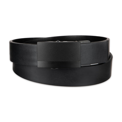 Kenneth Cole REACTION Men's Perfect Fit Adjustable Belt with Track Lock , Black Matte, Large (38-40)
