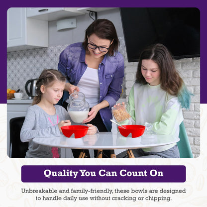 Just Solutions Crunch Anti-Soggy Cereal Bowl - Keeps Cereal Fresh & Crunchy, BPA Free, Microwave Safe, Red