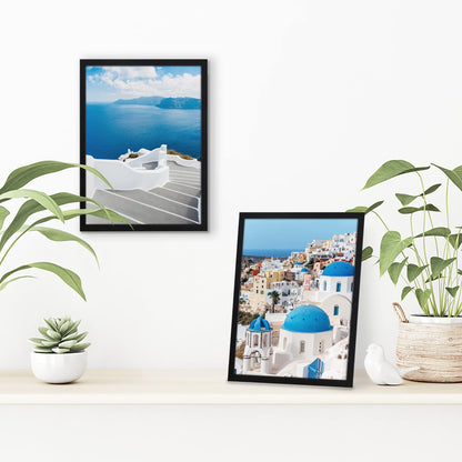 Americanflat 8x11 Picture Frame with Shatter-Resistant Glass - Set of 2 - Streamline Collection - Thin Border Photo Frame for Tabletop and Wall - Hanging Hardware and Easel Stand Included - Black