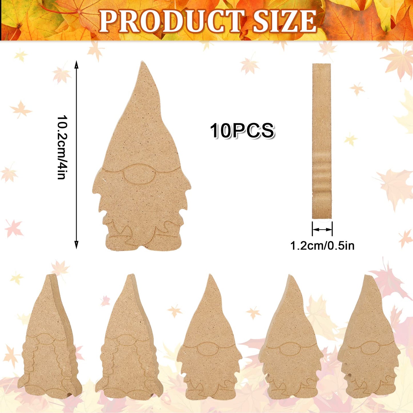 Whaline 10Pcs Tiered Tray Decor Unfinished Gnome Wooden Cutouts with Line Boy & Girl Gnome Table Wooden Signs DIY Freestanding Craft for Home Kitchen Office Classroom Decor DIY Art Craft