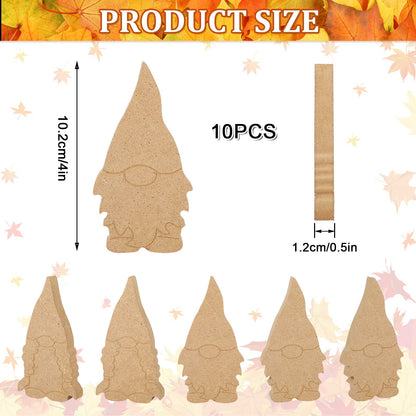 Whaline 10Pcs Tiered Tray Decor Unfinished Gnome Wooden Cutouts with Line Boy & Girl Gnome Table Wooden Signs DIY Freestanding Craft for Home Kitchen Office Classroom Decor DIY Art Craft