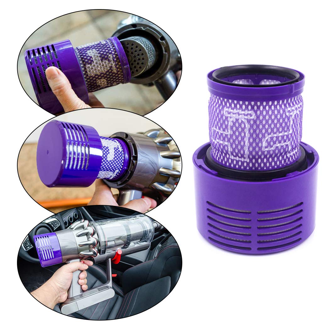 UPGRADED VERSION 3 PACK HEPA Replacement V10 Filters Compatible with V10 Cyclone series, V10 Absolute, V10 Animal, V10 Total Clean, V10 Motorhead, SV12, Part No. 969082-01, Washable and Reusable