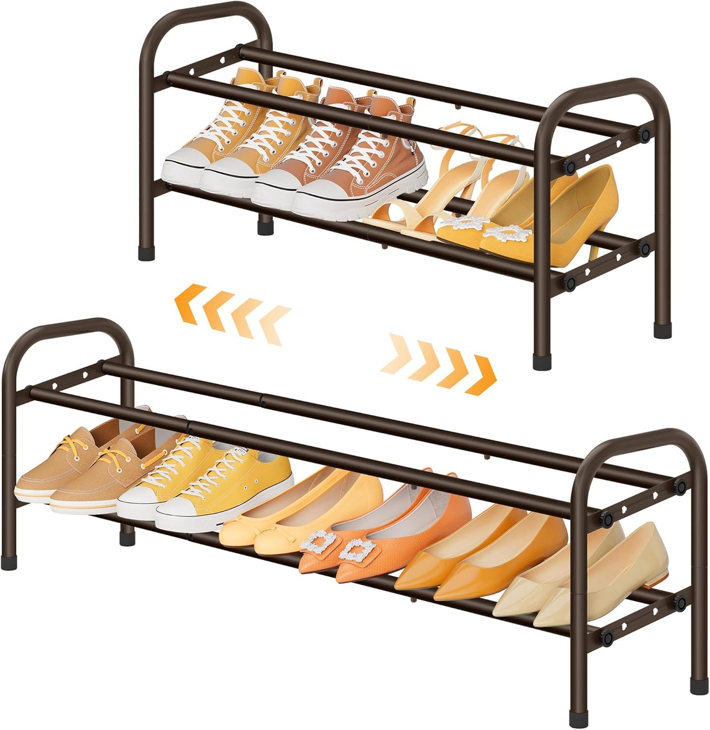 2 Closet, 28 42, Closet, 12 Gewudraw Tier Shoe Organizer, Shoe Rack for Metal Shelf Can Expandable to for Bedroom
