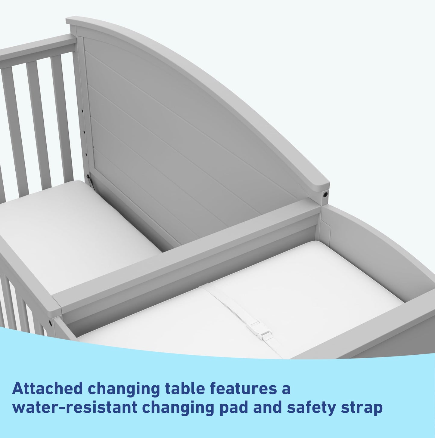 Graco Bellwood 5-in-1 Convertible Crib & Changer with Drawer - GREENGUARD Gold Certified, Full-Size Storage Drawer, Converts to Toddler Bed (Pebble Gray)