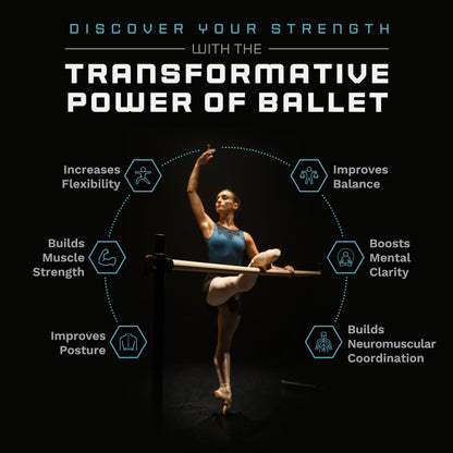 VITA Barre Portable Freestanding Double Ballet Barre, Professional, 4 Ft Bars, Black, Aluminum | Adjustable Height, Made in USA, Home or Gym Exercise Equipment for All Ages | Dance, Fitness, Pilates