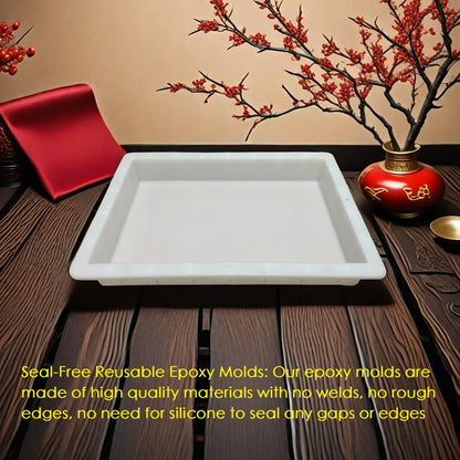 2Pcs Extra Large Reusable Epoxy Resin Table Mold15.7x9.8x3 inch 11.4x7.5x2 inch Rectangles Epoxy Resin Molds for River Table, Coffee Side Table, Cutting Board, Charcuterie Board, Art Panel