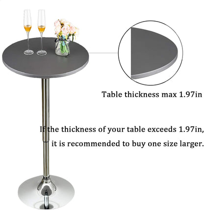 24 Inch JISEN Cocktail Waterproof Round Table Topper Cap Polyester Fitted Stretchable Tablecloth Cover D-Coffee