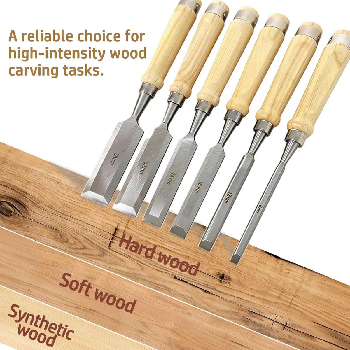 Pansente 8 Pieces Wood Carving Kit, 1/4"~1.5" Chisel Set, Includes a Storage Box and Whetstone Set, Specifically Designed for Craftsmen, Carpenters, and Artisans.