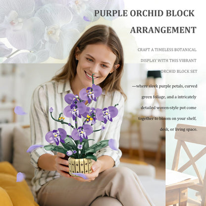 Botanicals Orchid Flower Kit, Flower Pot Set, Compatible with Lego Botanical Collection for Adults, Artificial Bouquet Flower Arrangement, Living Room Office Home Decor, Ideal Gift, 832PCS