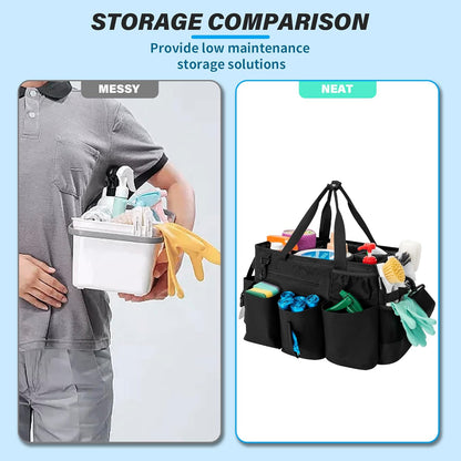 Large Capacity Wearable Cleaning Caddy Bag for Organizing Cleaning Supplies, Tote Bag for Housekeepers