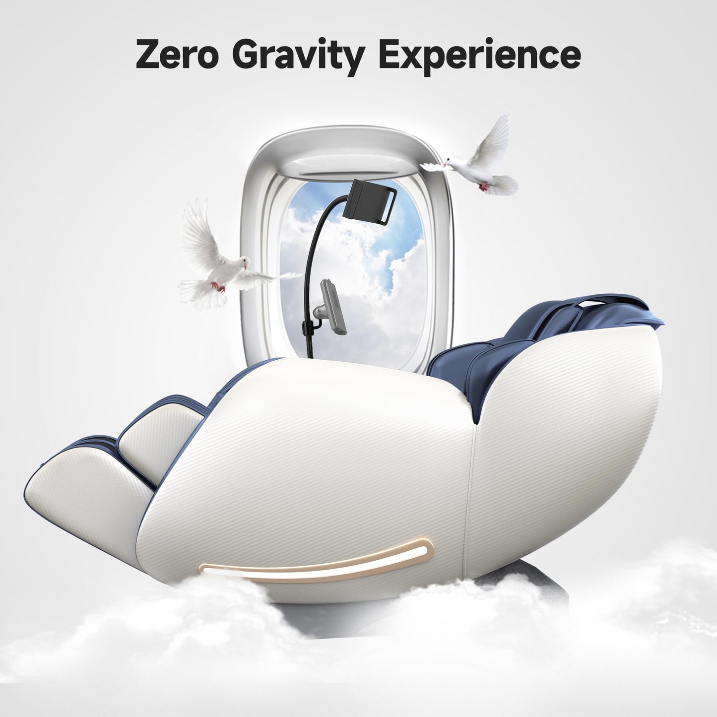 Real Relax Massage Chair Full Body with Unique Phone Controller,Heart and Blood Measurement, Zero Gravity 3D SL-Track Recliner with APP Control, Child Lock,Pause Button, Back Pad, Favor-06, Blue