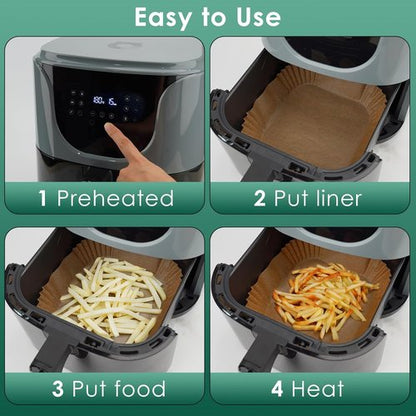COSORI Disposable Air Fryer Liners - 100PCS Parchment Paper for 2 QT Mini Air Fryer | 4.7 Inch Square Sheets