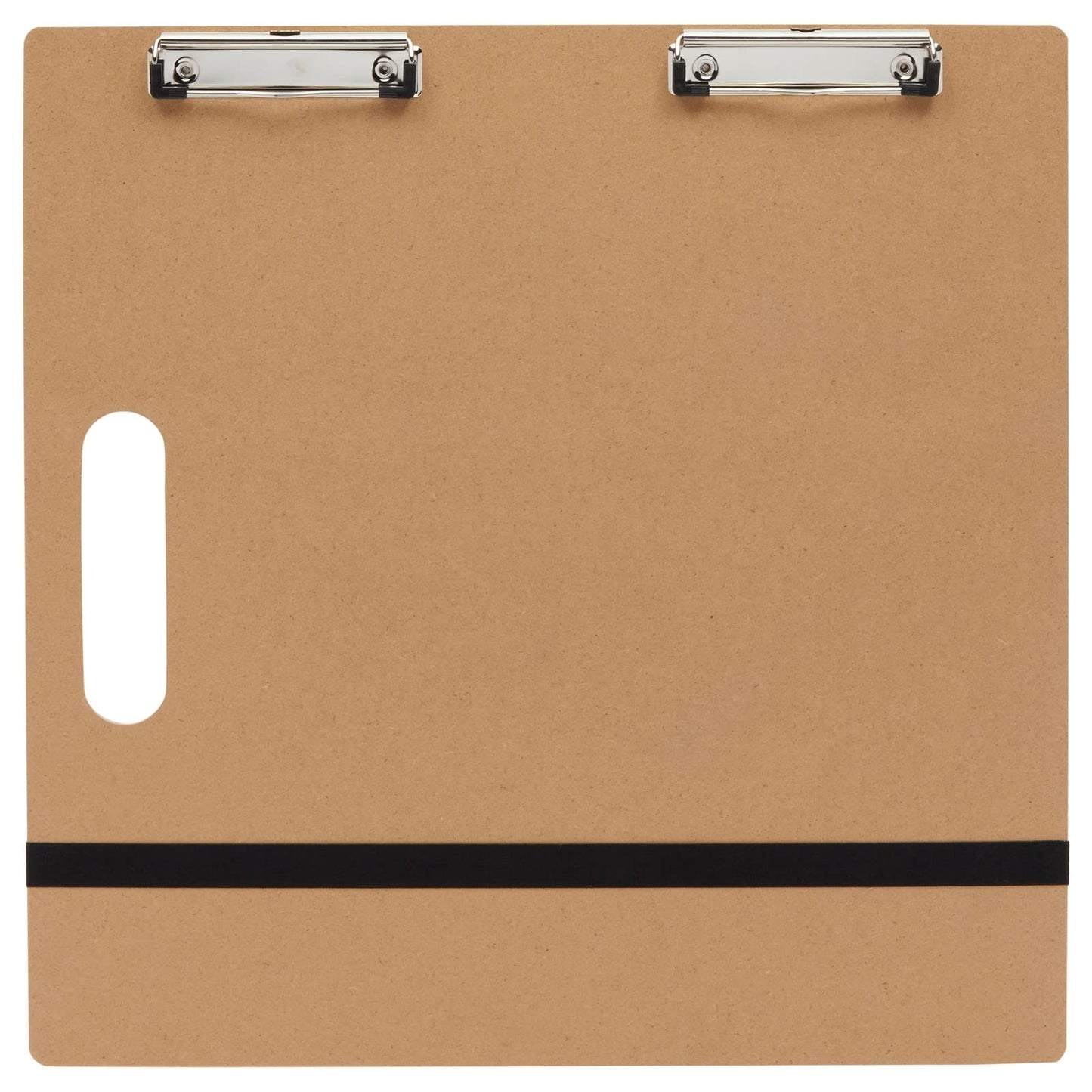 Bright Creations Artist Clipboard Pack - 18 x 18 in Brown MDF, 2 Pack - Portable Drawing & Field Sketch Board with Handle - Rubber Band & Iron Clips