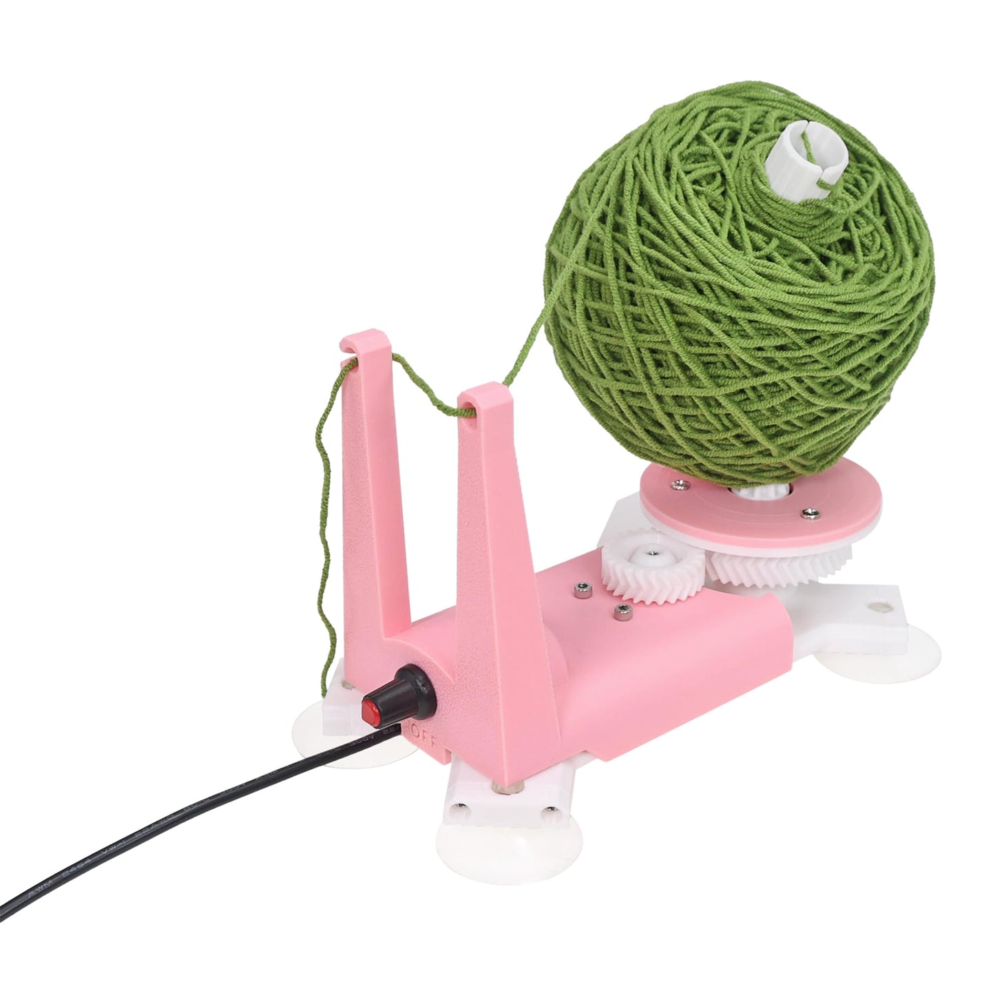 Electric Yarn Winder -Automatic Yarn Spinner Yarn Ball Winder for Crocheting, Compact Yarn Cake Winder Adjustable Speed Ideal for Crochet Lovers (Pink)