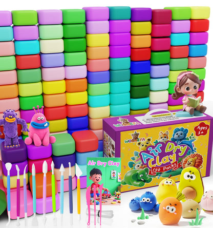 Air Dry Clay for Kids 150 Packs Air Foam Clay, Magic Clay, Non-Sticky Soft and Super Light Molding Clay with Sculpting Tools, Guide, Arts and Crafts Gift for Boys Girls Kids 3 Age+