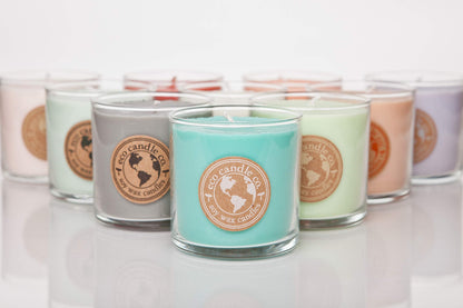 ECO CANDLE CO. Recycled Candle, Snowflakes, 6 oz. - Scents of Winter, Flowers, & Mint - 100% Soy Wax, No Lead, Kraft Paper Label & Lid, Hand Poured, Phthalate Free, Made from Midwest Grown Soybeans
