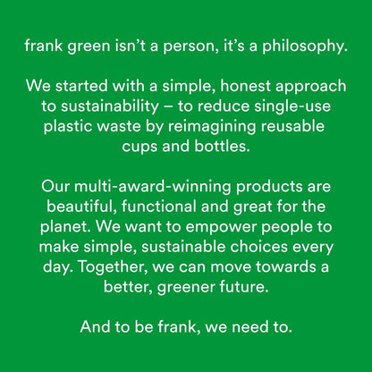 Frank Green - Ceramic Reusable Bottle - Stainless Steel Water Bottle With Straw, Insulated Water Bottle, Metal Water Bottle - Flip Straw Lid - 34oz - Deep Ocean