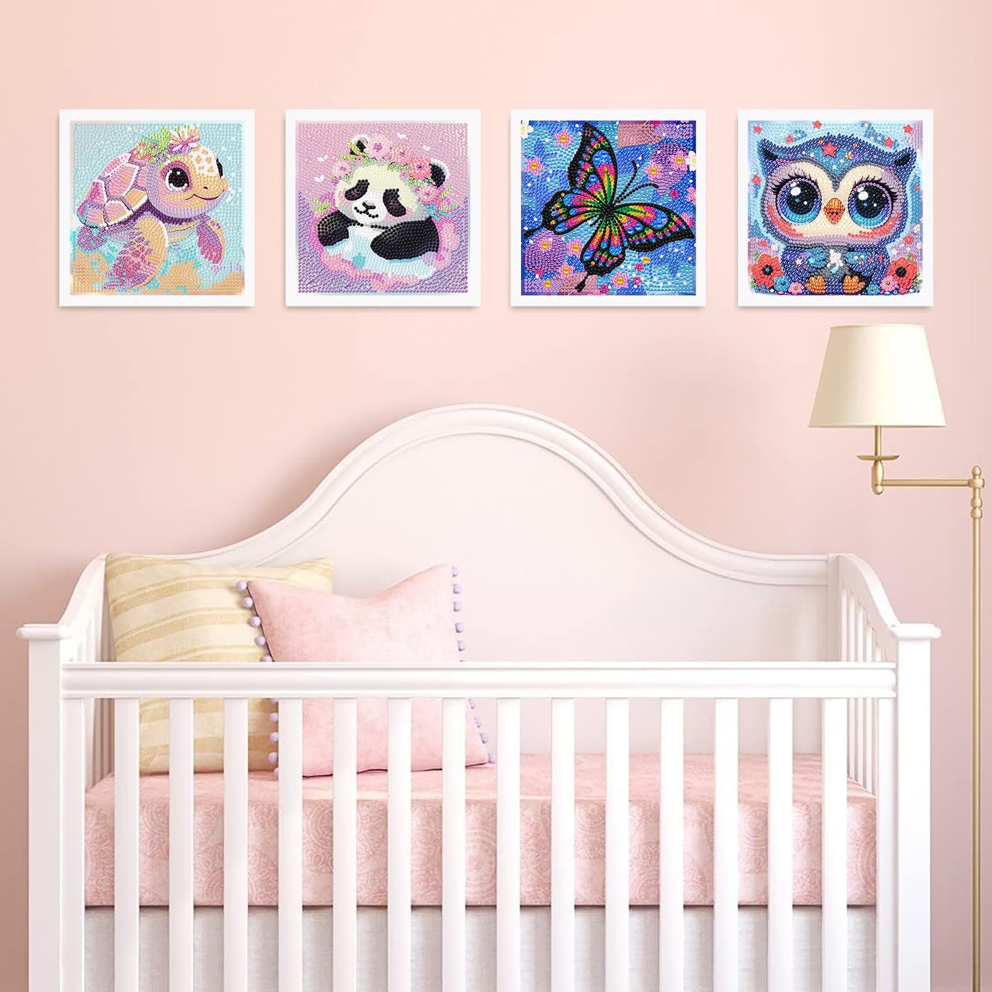 6 Pack 5D Cartoon Diamond Painting Kits for Kids, Cute Animals Diamond Art Kits for Kids Beginners, DIY Kids' Mosaic Kits Gem Art Dots Crafts for Girls Boys Ages 6-8-9-10-12, Home Wall Decor 6X6 Inch