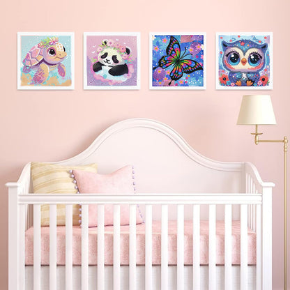 6 Pack 5D Cartoon Diamond Painting Kits for Kids, Cute Animals Diamond Art Kits for Kids Beginners, DIY Kids' Mosaic Kits Gem Art Dots Crafts for Girls Boys Ages 6-8-9-10-12, Home Wall Decor 6X6 Inch