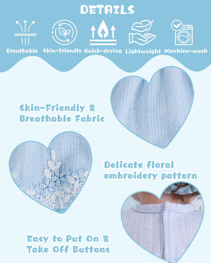 EKOKIZ Reborn Baby Dolls Clothes Girl Blue Baby Doll Clothes 17-20 Inches Doll Outfits and Accessories for Newborn Girl