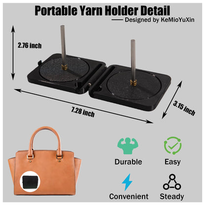 Portable Yarn Holder - Yarn Winder Spinner for Travel Pocket Double Crochet Accessories for Crocheting and Knitting Anti Slip