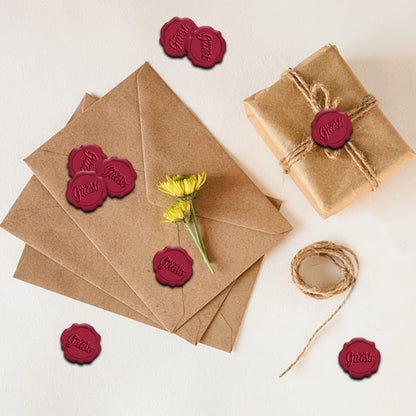 CRASPIRE 50pcs Wax Seal Stickers Red Be Our Guest for Wedding Envelope Adhesive Vintage Sealing Stamp Sticker Invitation Card DIY Craft Adhesive Waxing Gift Wrapping