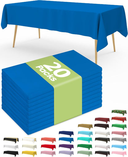 20 Pack, 54 108 Inch 2025, Pureegg Plastic Table Cloth Disposable x Table Cloths, Graduation Decorations Class