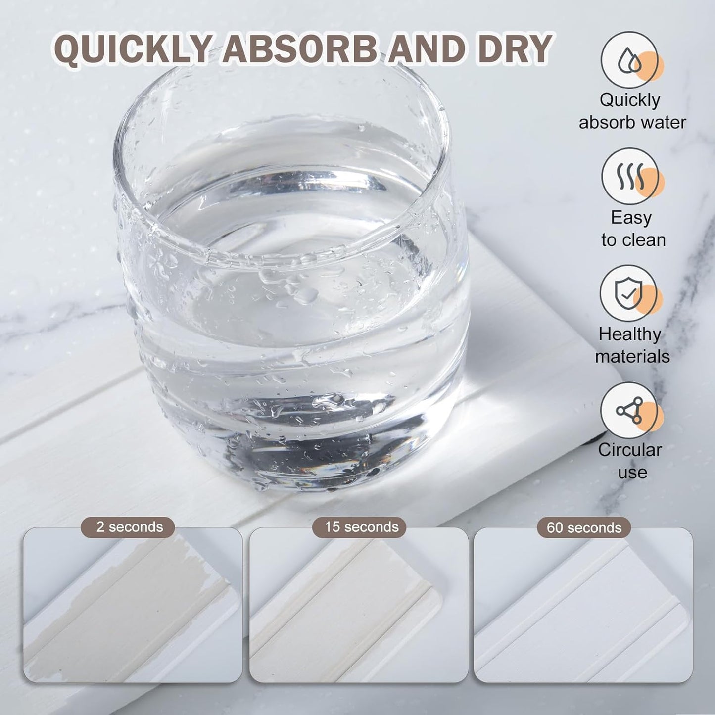 Skiennix 4PCS Stone Drying Trays - Water Absorbent Diatomaceous Earth Soap Dish Set | Ideal for Bathroom & Kitchen