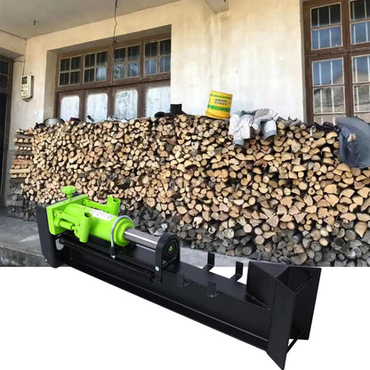 AMZSTAN 10 Ton Manual Hydraulic Log Splitter, Horizontal Steel Beam Wood Splitter with Wheels, 2-Speed Handle, Portable Firewood Splitter for Fireplace, Stove & Outdoor Use