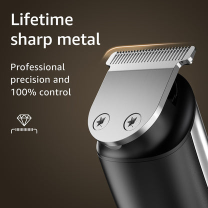 SHPAVVER Beard Trimmer for Men: Professional Barber Hair Clippers - 12-in-1 Cordless Grooming Kit - Waterproof Electric Razor with Turbo Speed & Precision Blades