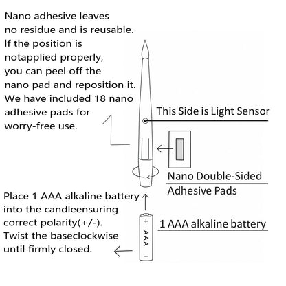 6.1" x 0.5" Window Candles with Sensor Dusk to Dawn, 6 Pcs Ivory Flameless Taper Candle with Dimmer Battery Operated with Nano Adhesive lasts up to 200+ Hours for XMas, Halloween Decor and Holiday