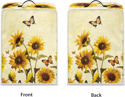 Lightweight Sunflower Butterfly Coffee Maker Cover with Top Handle, Dust Cover for Home Office to Keep Clean