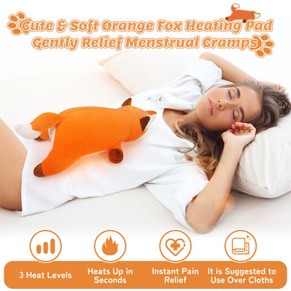 Electric Heating Pad for Period Cramps, Cuddly Soft 14" Capybara Plush with a Hot Soft Belly USB Powered, Menstrual Heating Pad Neck Shoulder Pain Relief, Gift for Women Daughter Wife