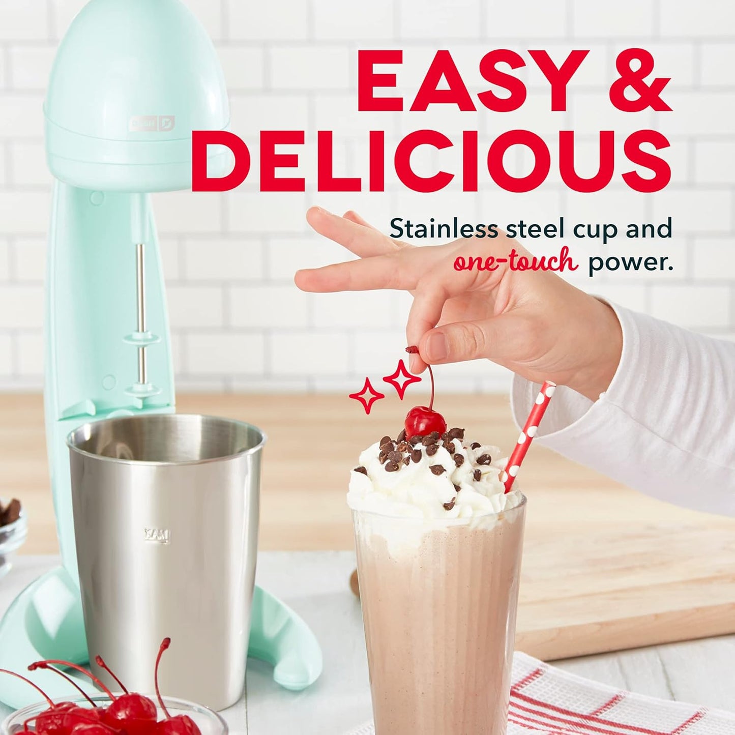 Dash Retro Milkshake Maker - 24oz for Malts, Soda Fountain Drinks, Protein Shakes, Whipping Omelets, 2-Speed + Pulse