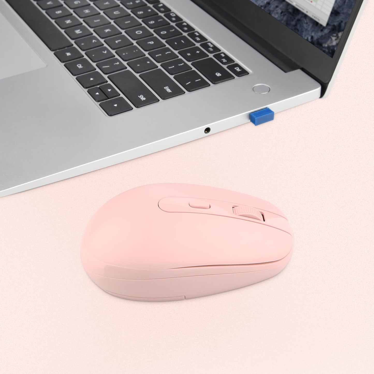 Rii Wireless Mouse RM700 2.4G Silent Mouse with USB Nano Receiver for Laptop,PC,Mac,Chromebook,Windows (Pink)