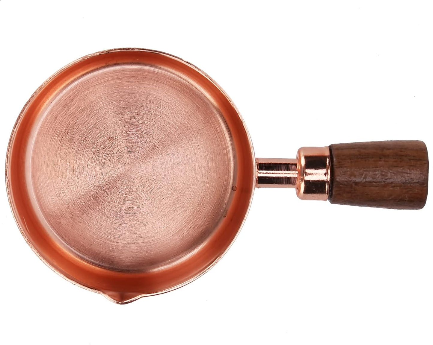 Rose Gold Stainless Steel Sauce Pan with Wooden Handle, 1/3 Cup Capacity