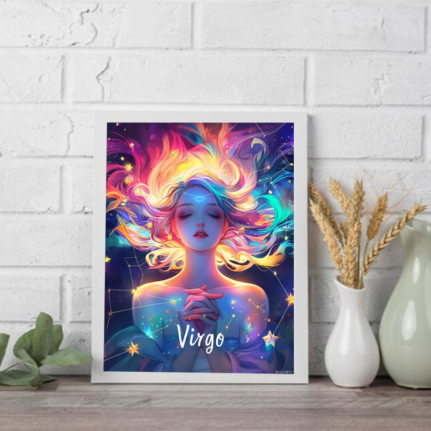 Virgo Constellation Diamond Painting Kits for Adults, Constellation Diamond Painting Art Kit for Adult, 5D Full Drill Painting by Diamonds Art for Home Leisure and Wall Decoration Gifts 12x16 Inch
