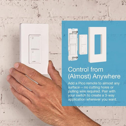 Lutron Caseta Original Smart Light Switch Kit w/ Wall Plate and Smart Hub, Compatible w/ Alexa, Apple Home, Google Home, Single-Pole/3 Way, 5 Amp, P-BDG-PKG1WS
