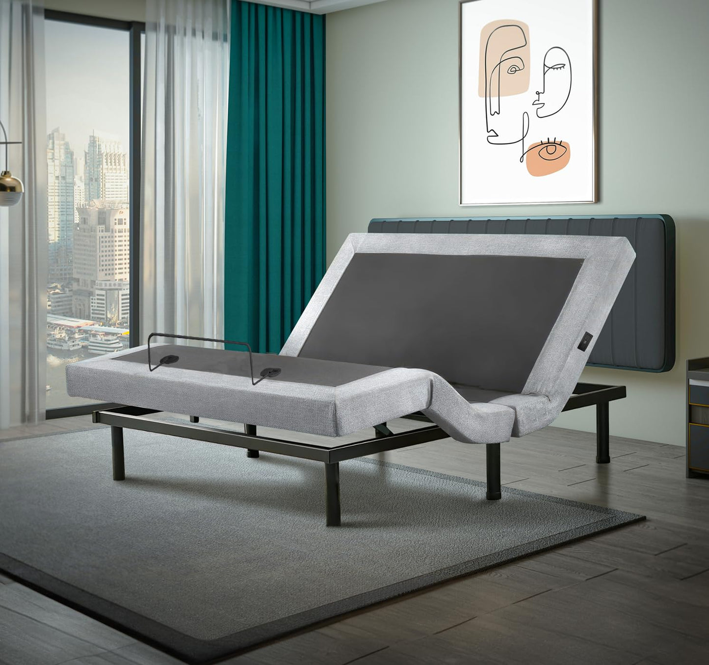 Irvine Home Collection King Adjustable Bed Base | Dual Massage | USB Ports | Zero Gravity | Anti-Snore | Memory Positions | Under Bed Lighting | Wireless Remote | Zero Clearance