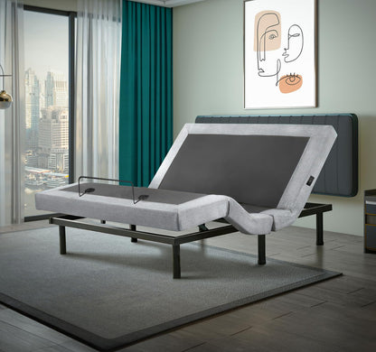 Irvine Home Collection Full Adjustable Bed Base | Full Body Massage | USB Ports | Zero Gravity | Anti-Snore | Memory Positions | Under Bed Lighting | Wireless Remote | Zero Clearance