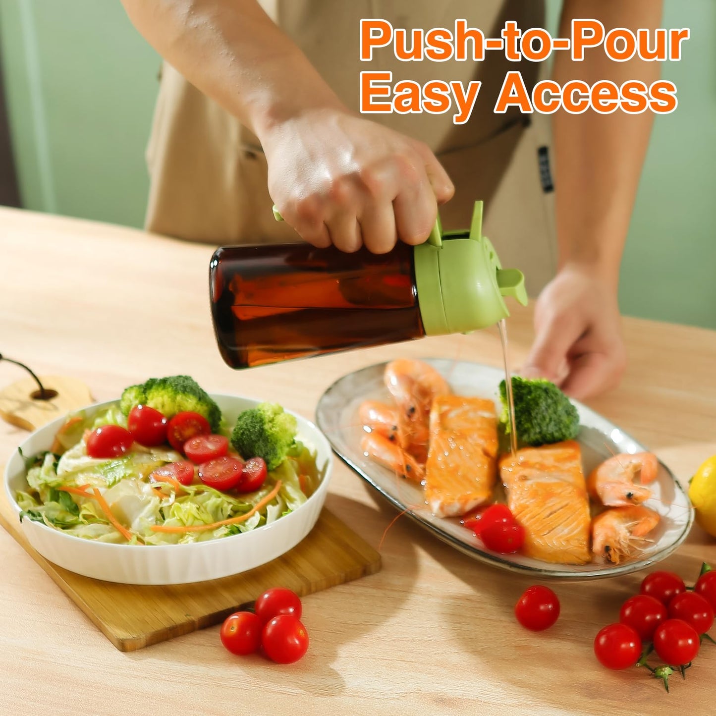 Oil Sprayer for Cooking, 2 In 1 Oil Dispenser and Oil Sprayer (Black+Dark Brown)