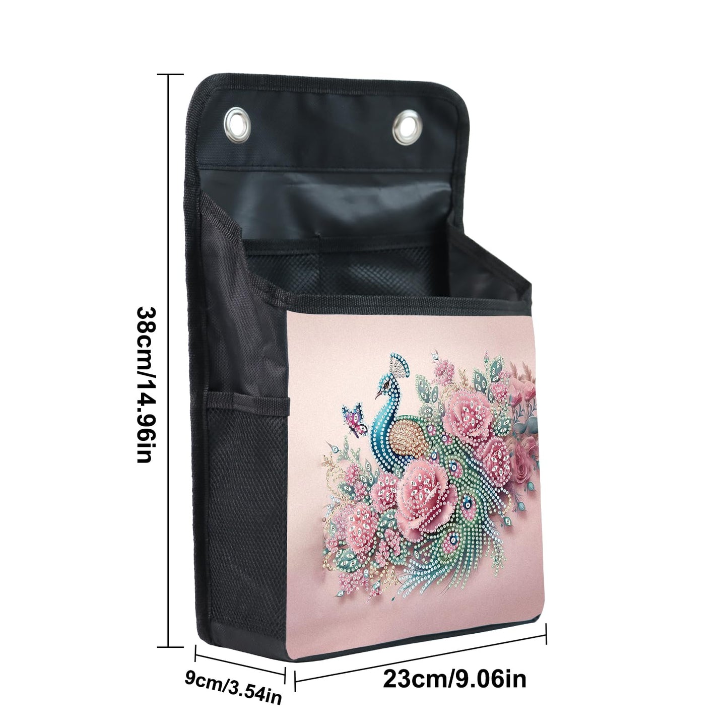 Diamond Painting Storage Organizer Kit with Beautiful Pattern Design Round and Special Shape Diamond Art Kit，Door Hanging Holder Suitable for Storing Small Items, Foldable Wall Pouch Without Hooks