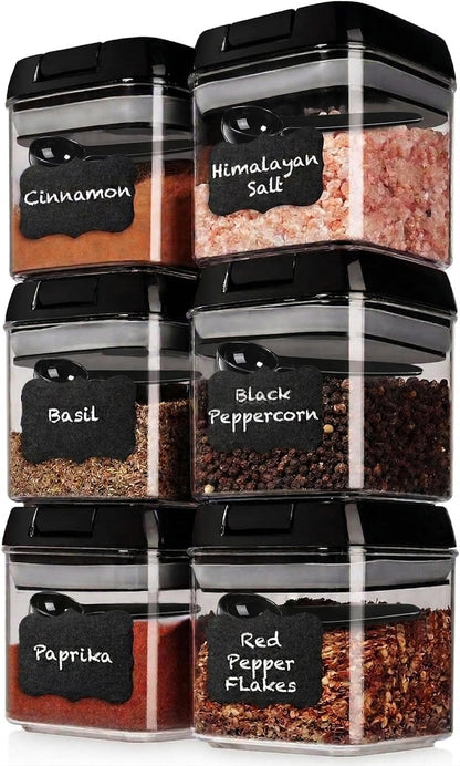 6 6 0.5L 2.1 Shazo PC Airtight Food Storage Containers + Spoons Included - BPA Free Plastic Snack & Spice Containers