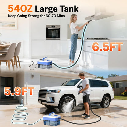 2500W Handheld Steam Cleaner with 16pcs Accessories & 1.6L Tank, 10S Fast Heating & High Temperature Portable Steam Cleaner for Home, Car, Steamer for Cleaning Windows, Grout, Upholstery and More